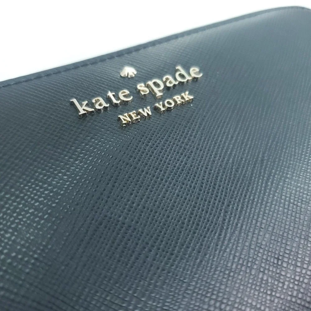 Kate Spade New York Womens Black Staci Saffiano Leather Continental Wallet Sz L